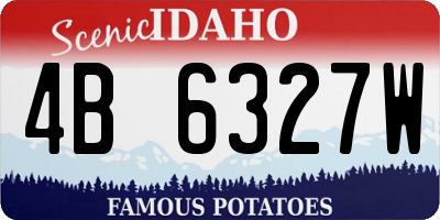 ID license plate 4B6327W