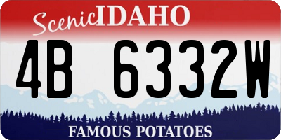 ID license plate 4B6332W