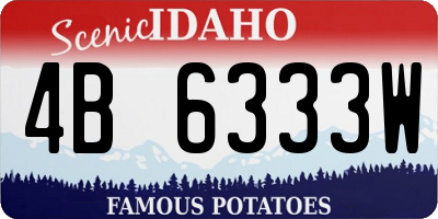 ID license plate 4B6333W
