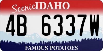 ID license plate 4B6337W
