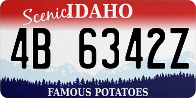 ID license plate 4B6342Z