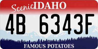ID license plate 4B6343F