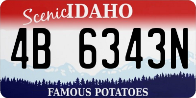 ID license plate 4B6343N