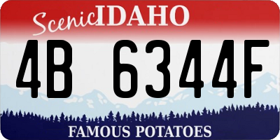 ID license plate 4B6344F