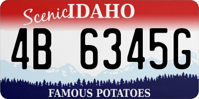 ID license plate 4B6345G