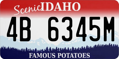 ID license plate 4B6345M
