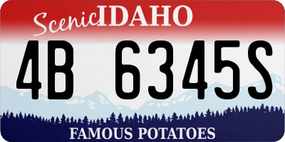 ID license plate 4B6345S