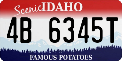 ID license plate 4B6345T