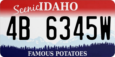 ID license plate 4B6345W