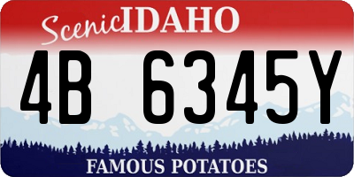 ID license plate 4B6345Y