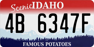 ID license plate 4B6347F