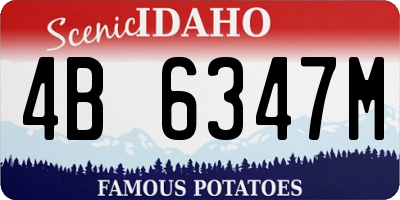 ID license plate 4B6347M