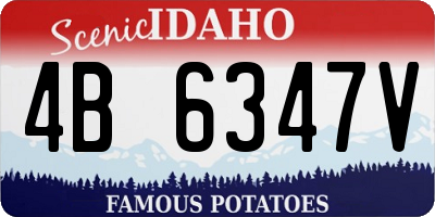 ID license plate 4B6347V