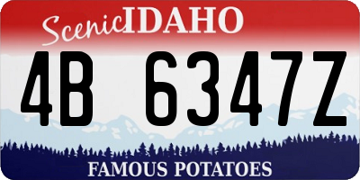 ID license plate 4B6347Z
