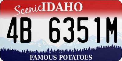 ID license plate 4B6351M