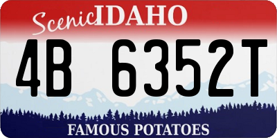 ID license plate 4B6352T