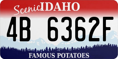 ID license plate 4B6362F
