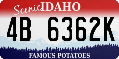 ID license plate 4B6362K