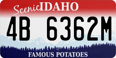 ID license plate 4B6362M