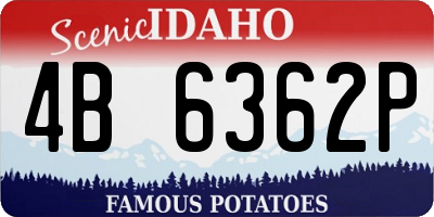 ID license plate 4B6362P