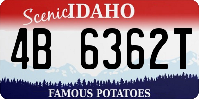 ID license plate 4B6362T