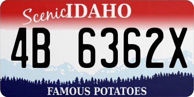 ID license plate 4B6362X