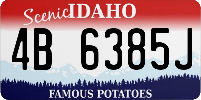 ID license plate 4B6385J