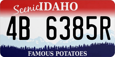 ID license plate 4B6385R