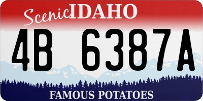 ID license plate 4B6387A