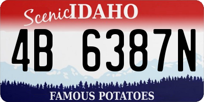 ID license plate 4B6387N