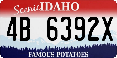ID license plate 4B6392X