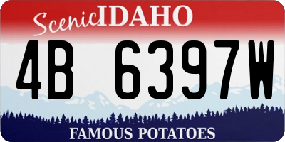 ID license plate 4B6397W