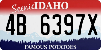 ID license plate 4B6397X