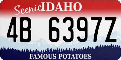ID license plate 4B6397Z