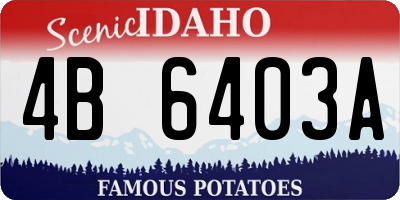 ID license plate 4B6403A