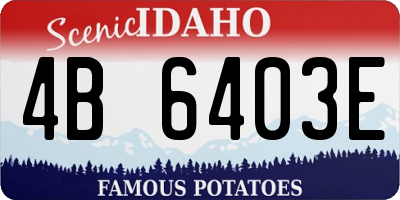 ID license plate 4B6403E
