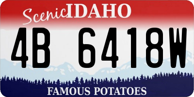 ID license plate 4B6418W
