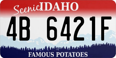 ID license plate 4B6421F