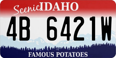ID license plate 4B6421W