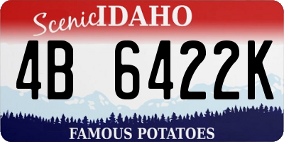 ID license plate 4B6422K