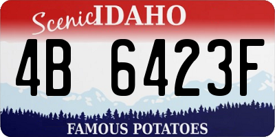 ID license plate 4B6423F