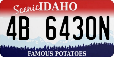 ID license plate 4B6430N