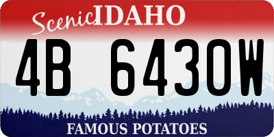 ID license plate 4B6430W