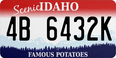 ID license plate 4B6432K