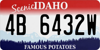 ID license plate 4B6432W