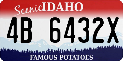 ID license plate 4B6432X