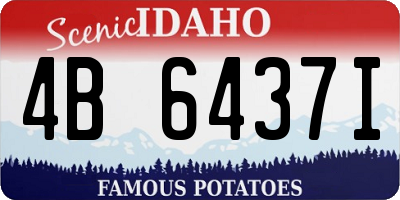 ID license plate 4B6437I