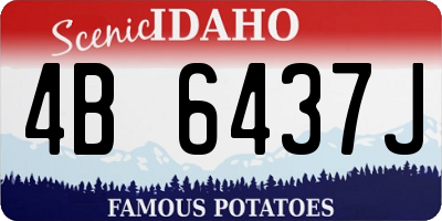 ID license plate 4B6437J