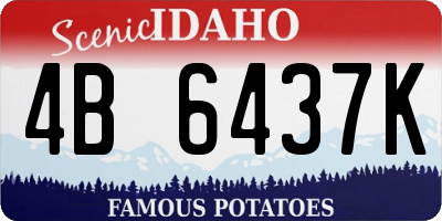 ID license plate 4B6437K