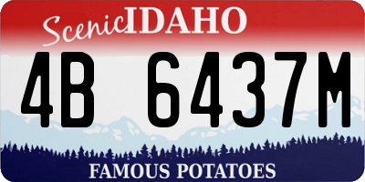 ID license plate 4B6437M
